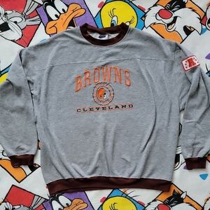 Vintage 90s Cleveland Browns XXL Grey Embroidered Sweater.